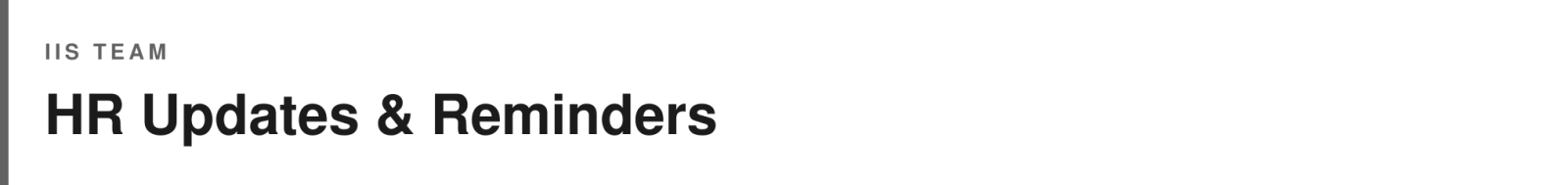 IIS Team — Human Resources